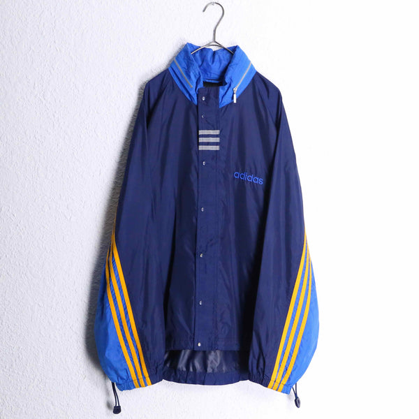 "90's adidas" yellow line wind breaker