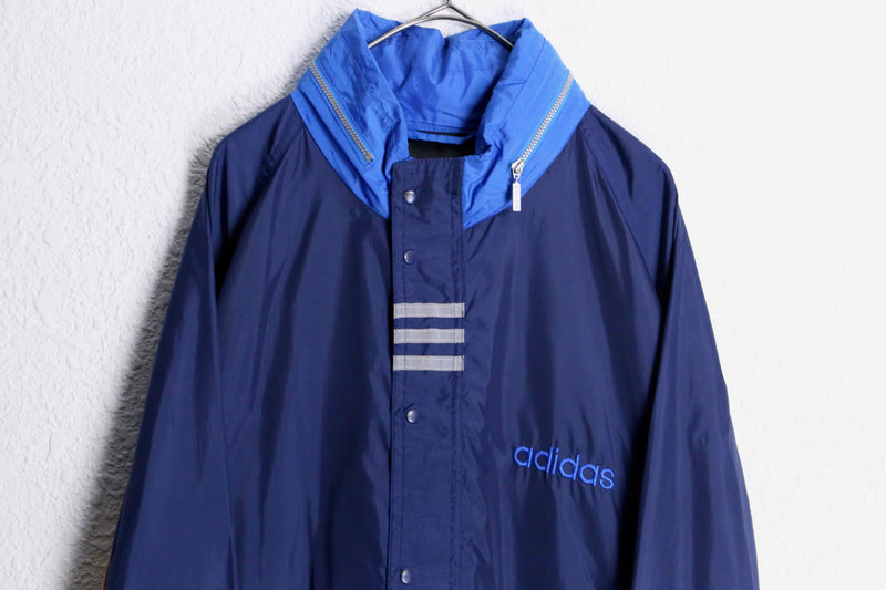 "90's adidas" yellow line wind breaker