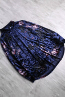 shiny blue total pattern velour shirt