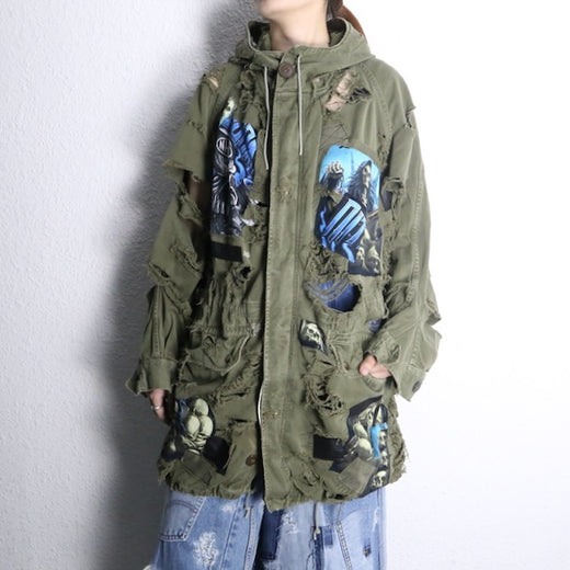 "Re:make" skull military coat