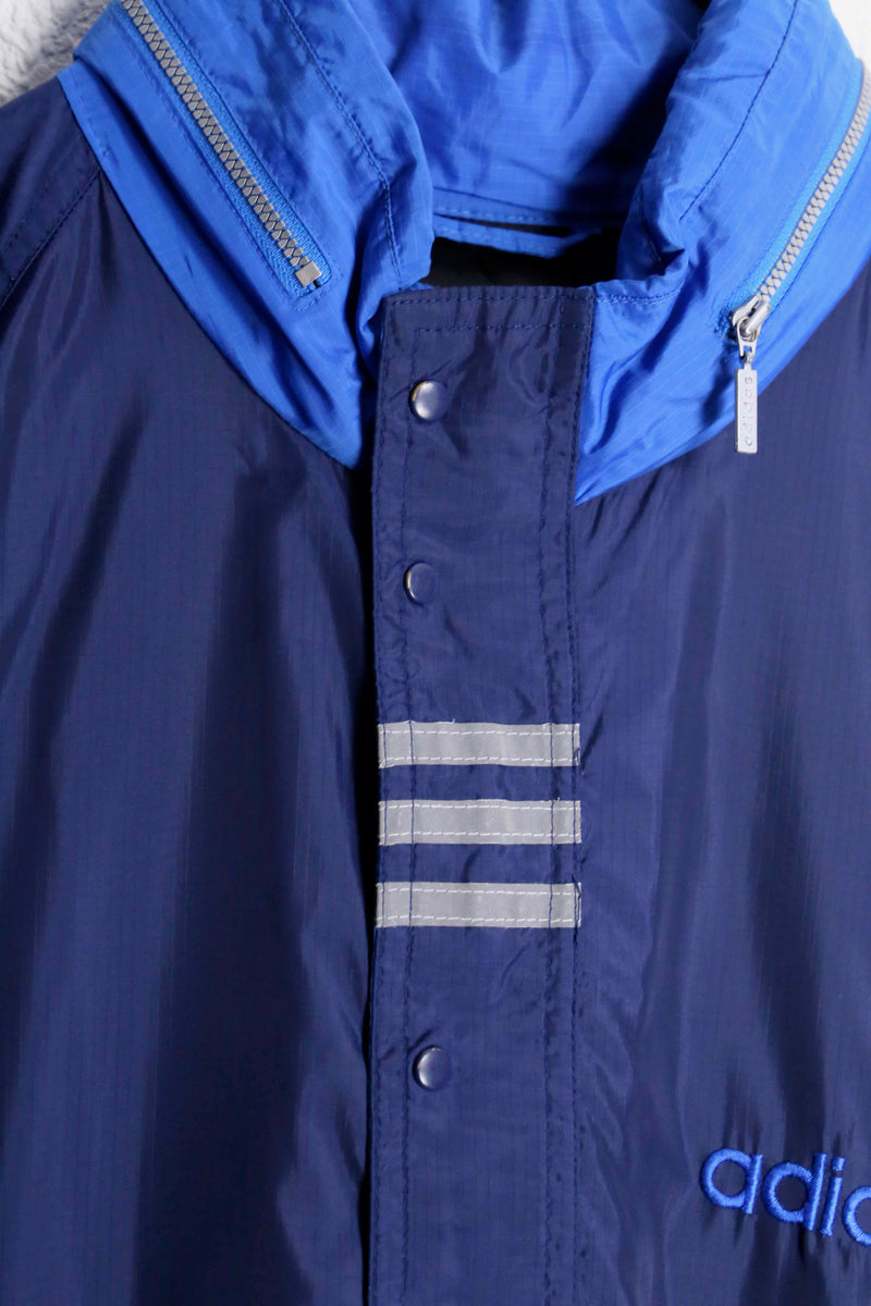 "90's adidas" yellow line wind breaker