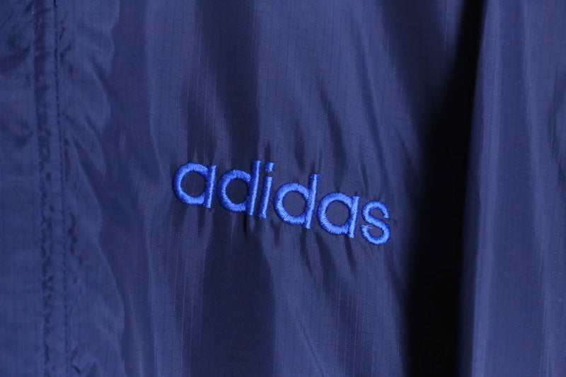 "90's adidas" yellow line wind breaker