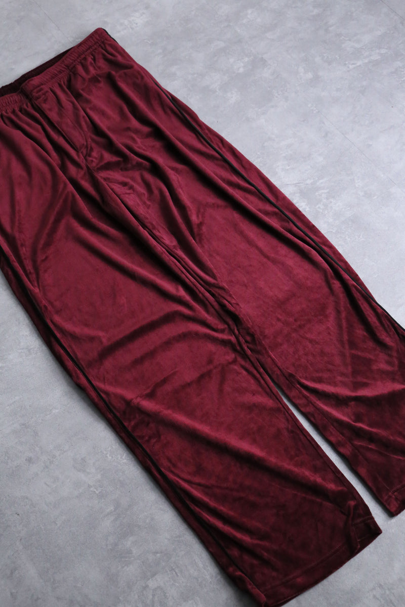 gloss bordeaux velour track jacket set up