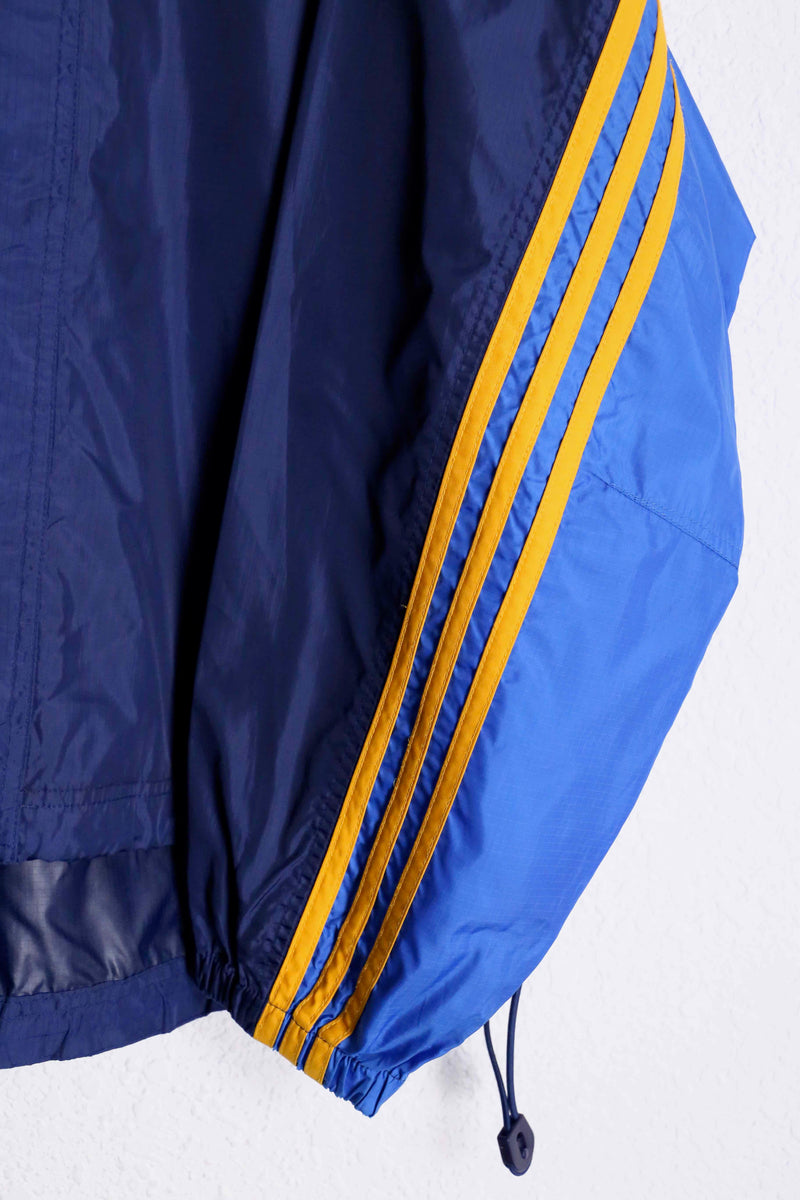 "90's adidas" yellow line wind breaker