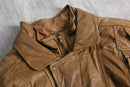 camel color layer design leather jacket