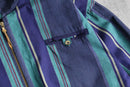 cool-toned stripe zip-up blouson
