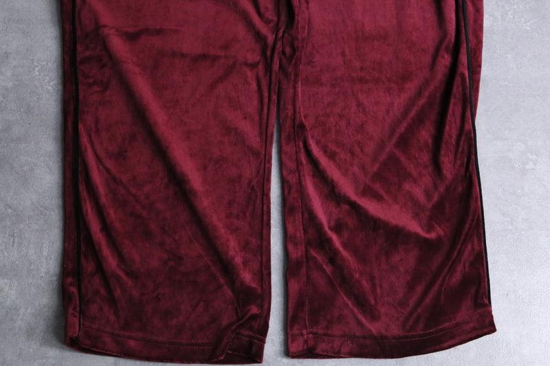 gloss bordeaux velour track jacket set up