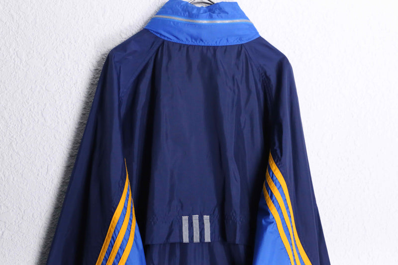 "90's adidas" yellow line wind breaker