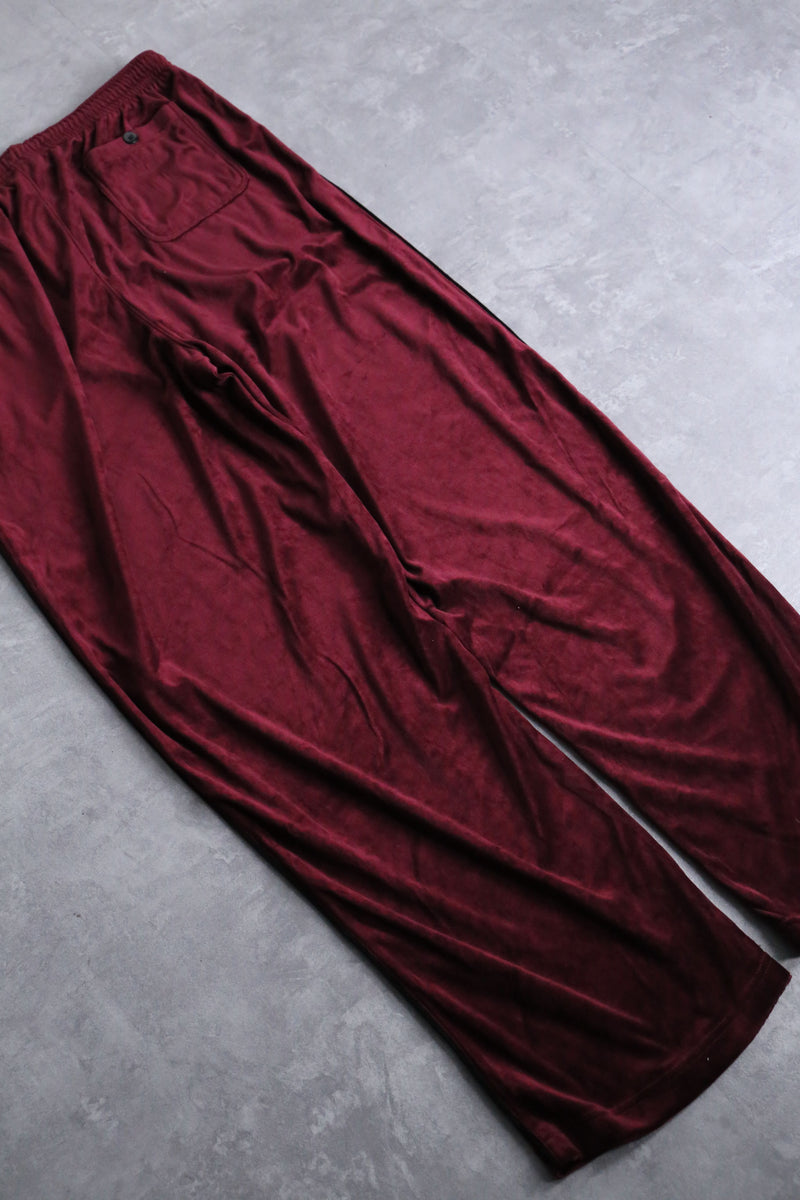 gloss bordeaux velour track jacket set up