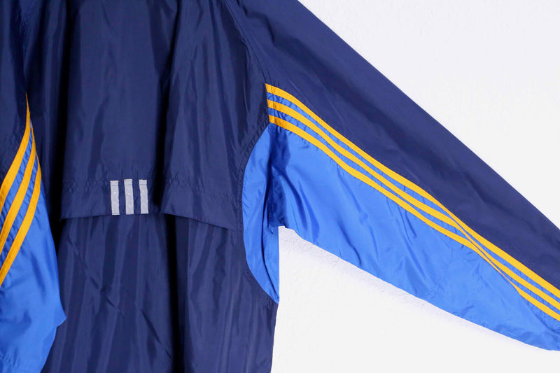 "90's adidas" yellow line wind breaker