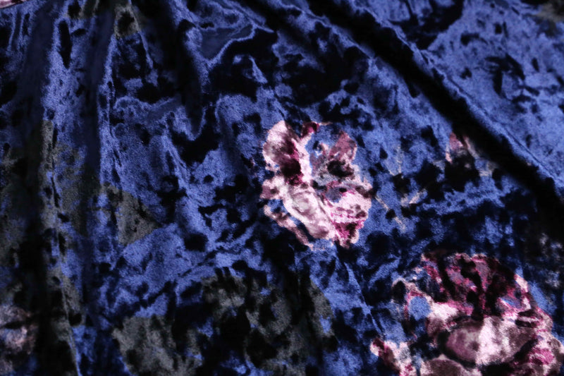 shiny blue total pattern velour shirt