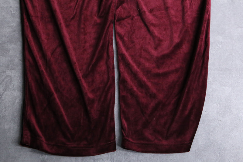 gloss bordeaux velour track jacket set up