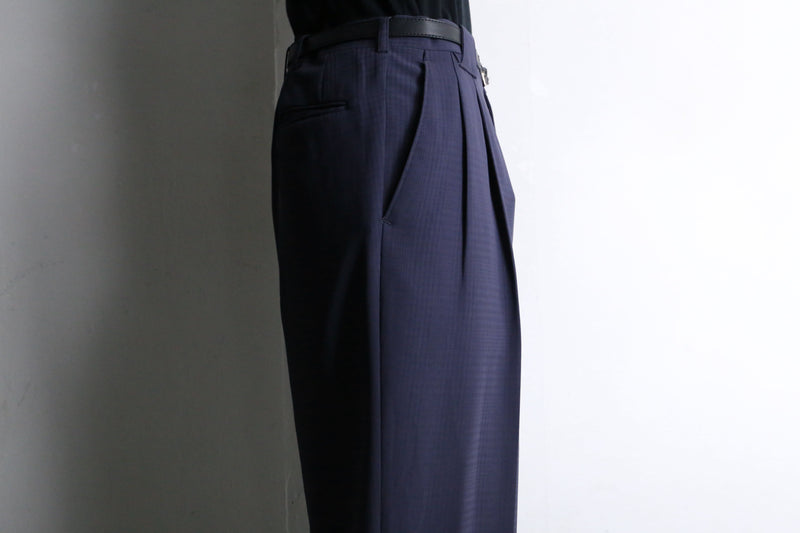 navy center press straight slacks