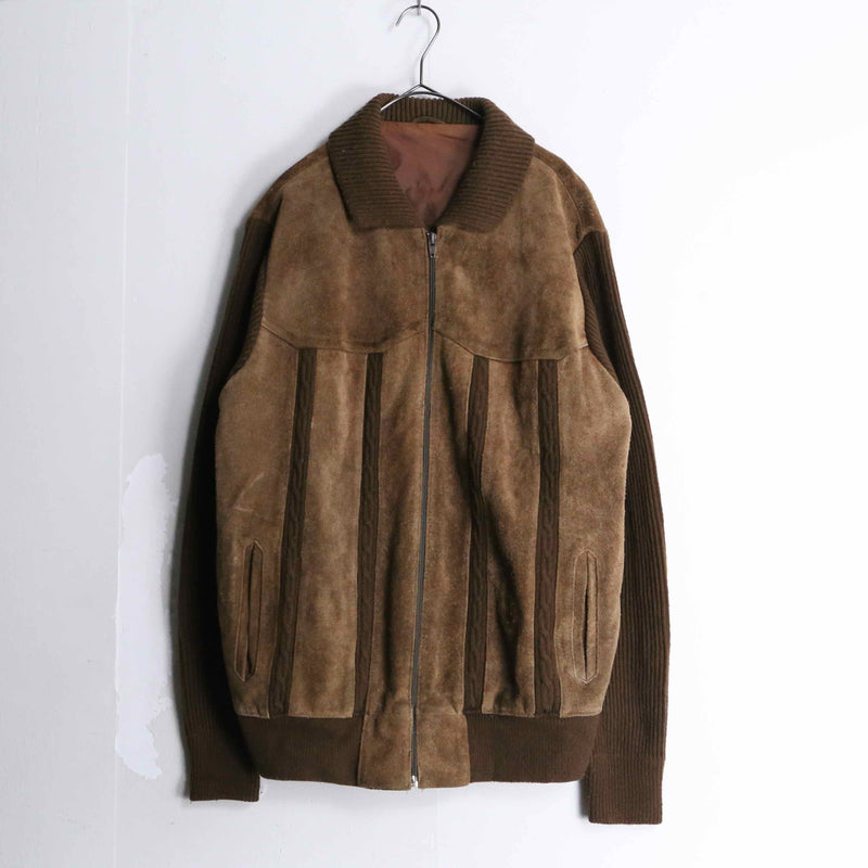 brown suede switch design jacket