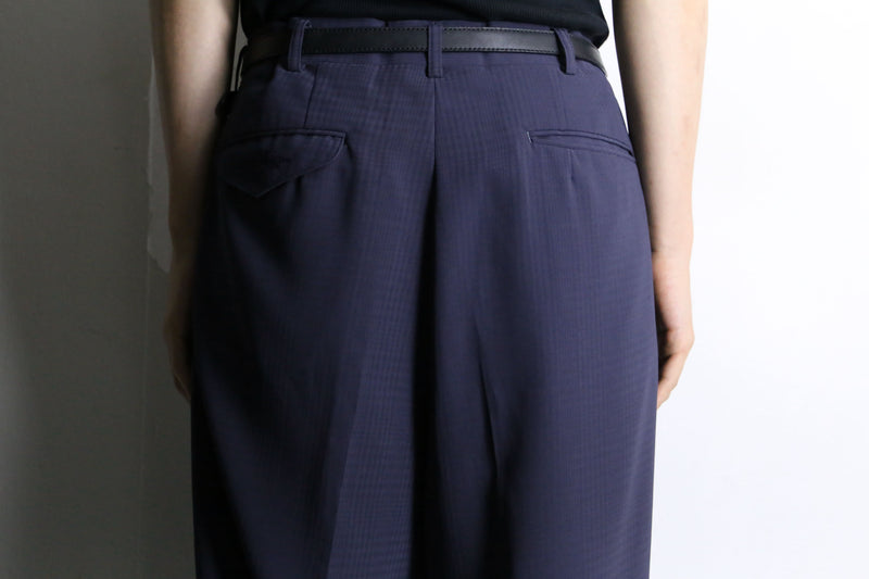 navy center press straight slacks