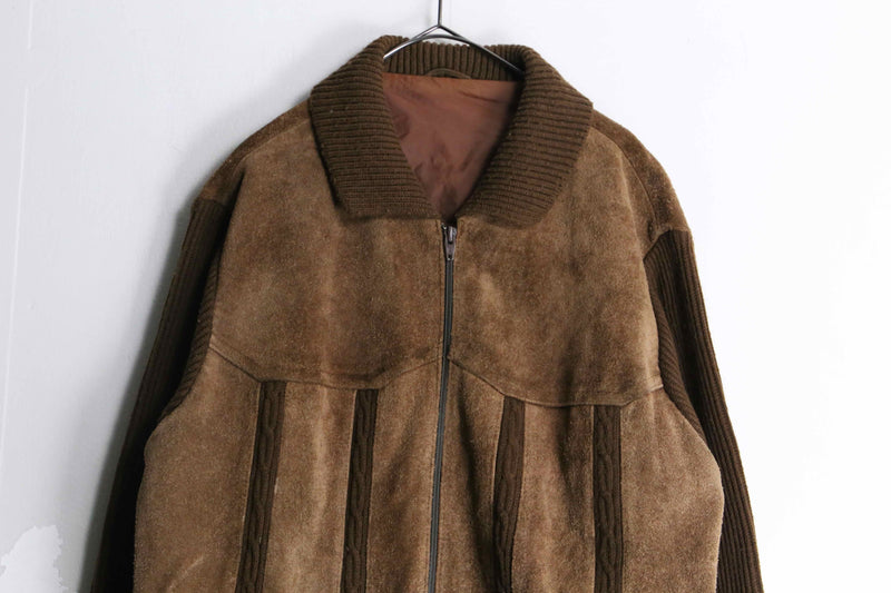 brown suede switch design jacket