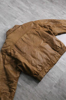 camel color layer design leather jacket