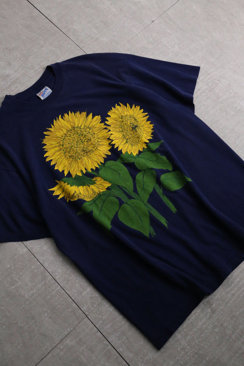 90‘s sunflower print cotton Tee