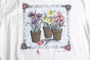 90's picture flame flower pattern Tee