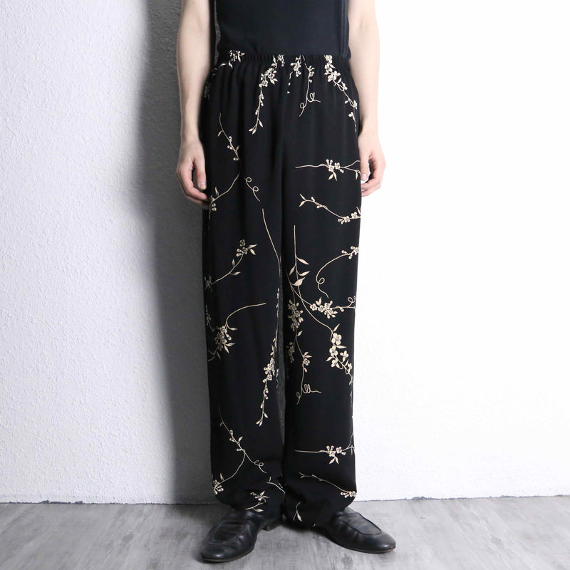 flower pattern easy wide slacks