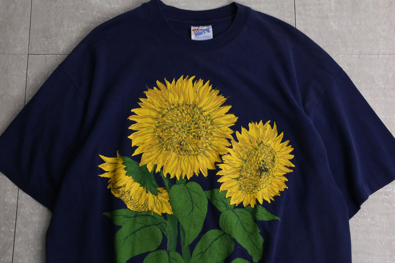 90‘s sunflower print cotton Tee