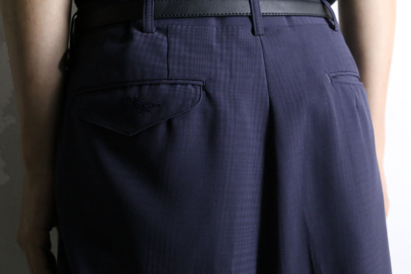 navy center press straight slacks