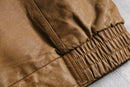 camel color layer design leather jacket