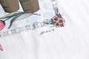 90's picture flame flower pattern Tee