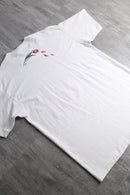 90's picture flame flower pattern Tee