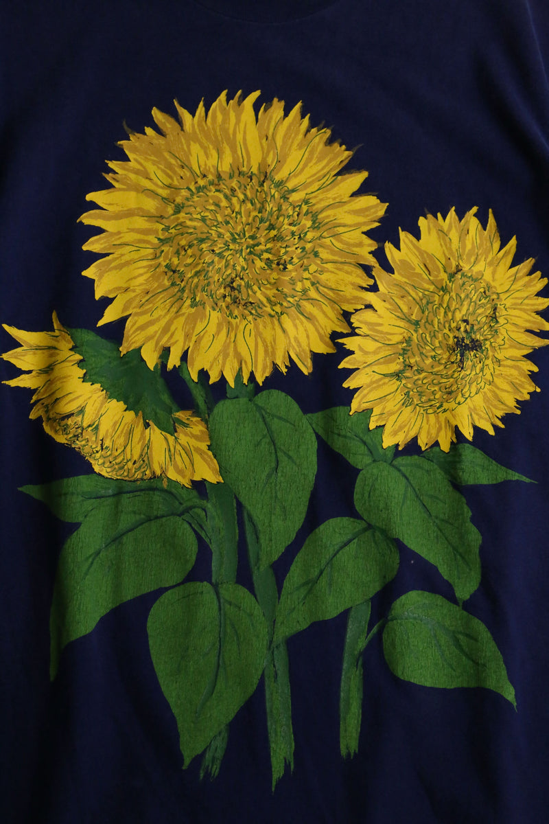 90‘s sunflower print cotton Tee