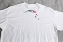 90's picture flame flower pattern Tee