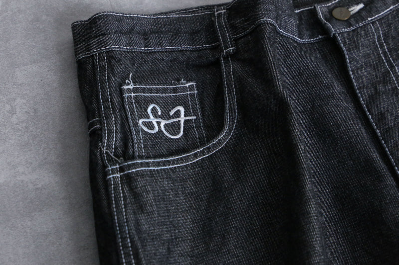 "SEAN JOHN" darkgray big size wide denim