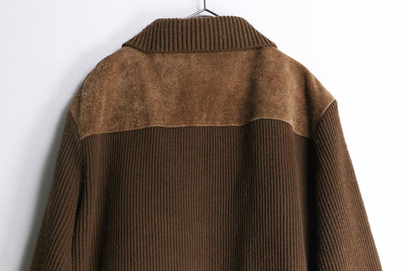 brown suede switch design jacket