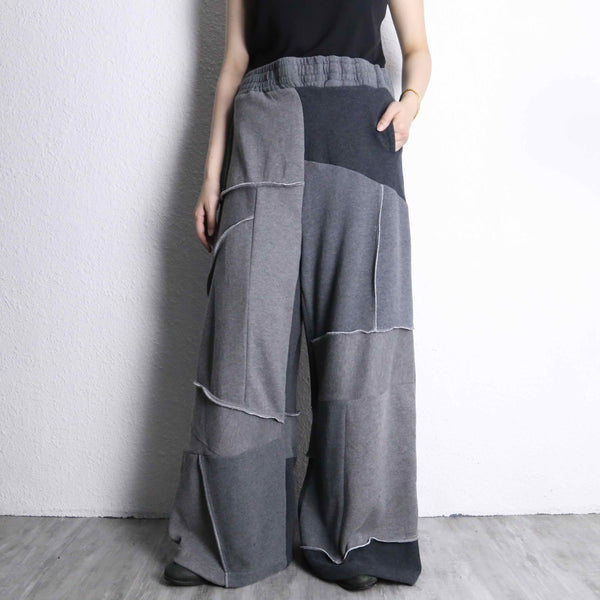 "Re:make" patchwork super buggy darkgray sweat pants