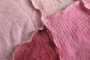 "Re:make" pink gradation patchwork mohair mix knit cardigan