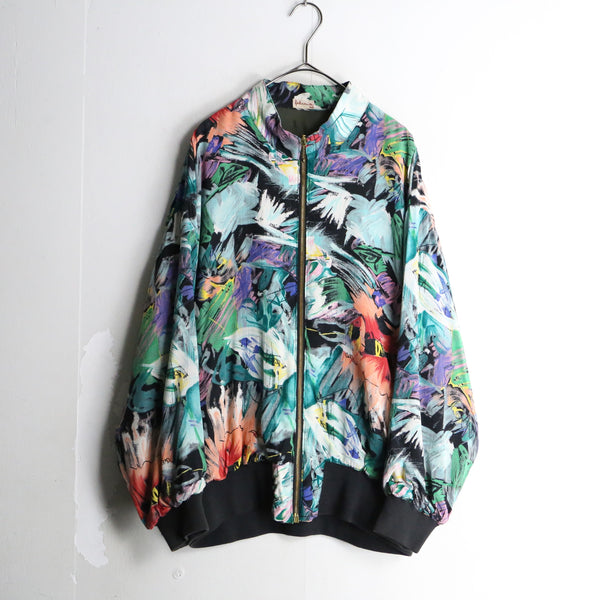 multicolored paint zip light jacket