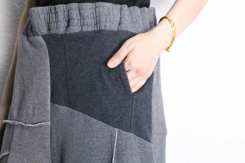 "Re:make" patchwork super buggy darkgray sweat pants