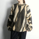 “TUNDRA” wave geometric 3D design knit