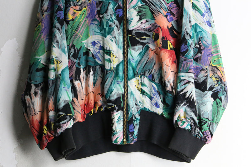 multicolored paint zip light jacket