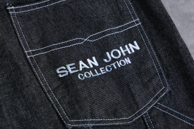 "SEAN JOHN" darkgray big size wide denim