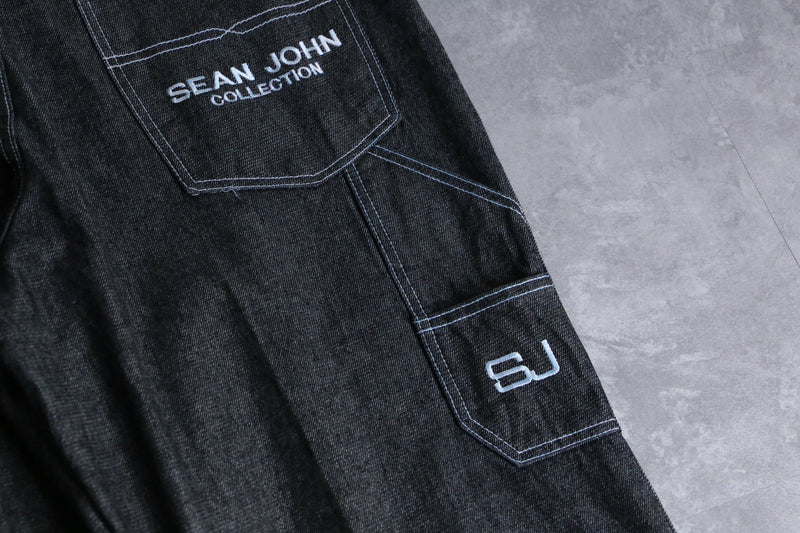 "SEAN JOHN" darkgray big size wide denim