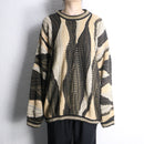 “TUNDRA” wave geometric 3D design knit