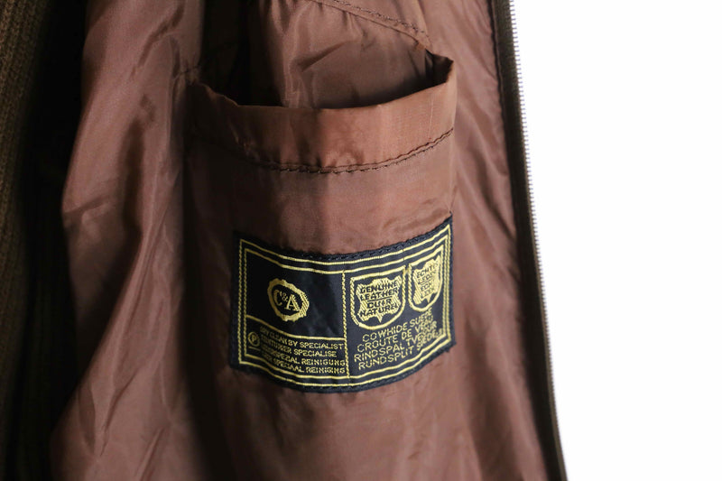 brown suede switch design jacket