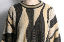 “TUNDRA” wave geometric 3D design knit
