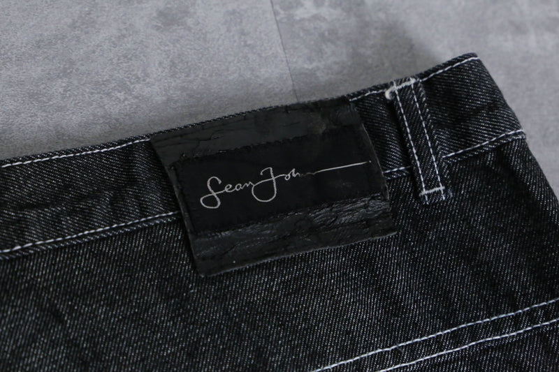 "SEAN JOHN" darkgray big size wide denim