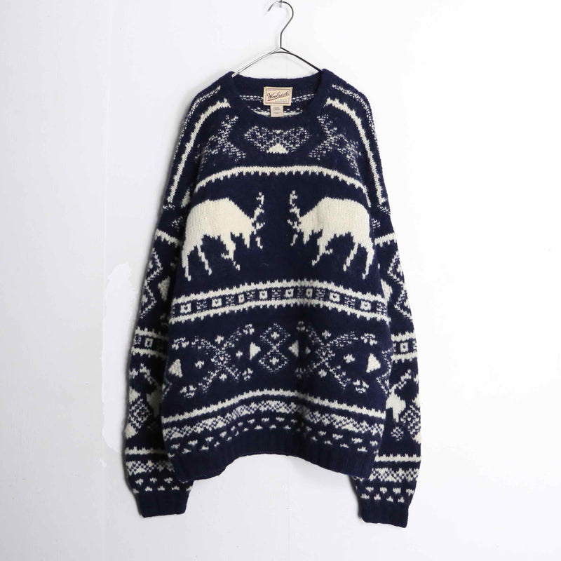 "woolrich" nordic pattern wool knit