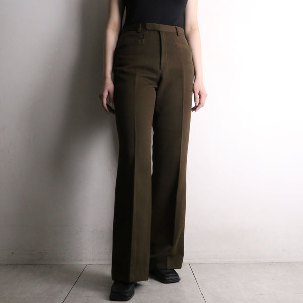 70's brown poly semi flare pants