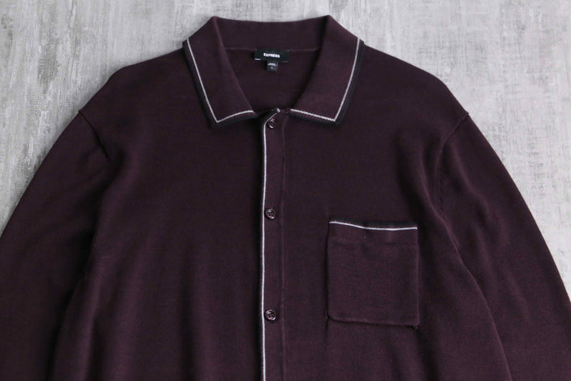 bordeaux stripetip knit polo
