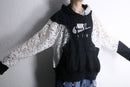 "Re:make" lace docking hoodie