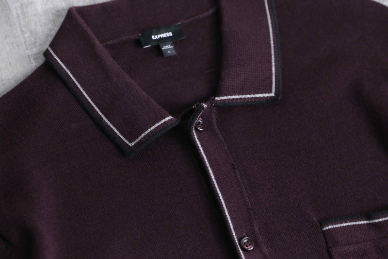 bordeaux stripetip knit polo